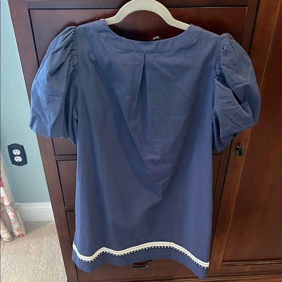 Pinch Navy Blue Dress with White Embroidery - Picture 2 of 2